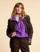 I.Code dark purple knit zip neck sweater-5