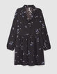 I.Code black floral bouquet print dress-7