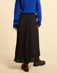 I.Code black pleated long skirt-4