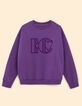 Dunkellila Maxi-Sweatshirt mit Monogramm  I.Code-6