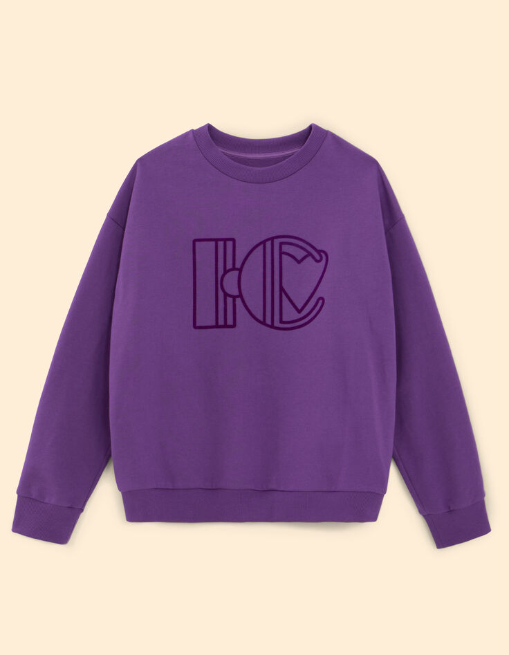 I.Code Dark purple maxi sweatshirt monogrammed-6