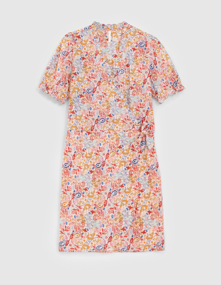 I.Code wrap dress with seaside paisley print-5