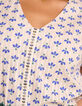 I.Code off-white top with blue petal print-4