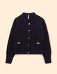 I.Code navy knit cardigan with kiss heart details-7