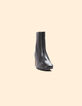 I.Code black leather boots with leopard motif heel-2