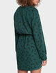 I.Code imperial green dress with wave print-9