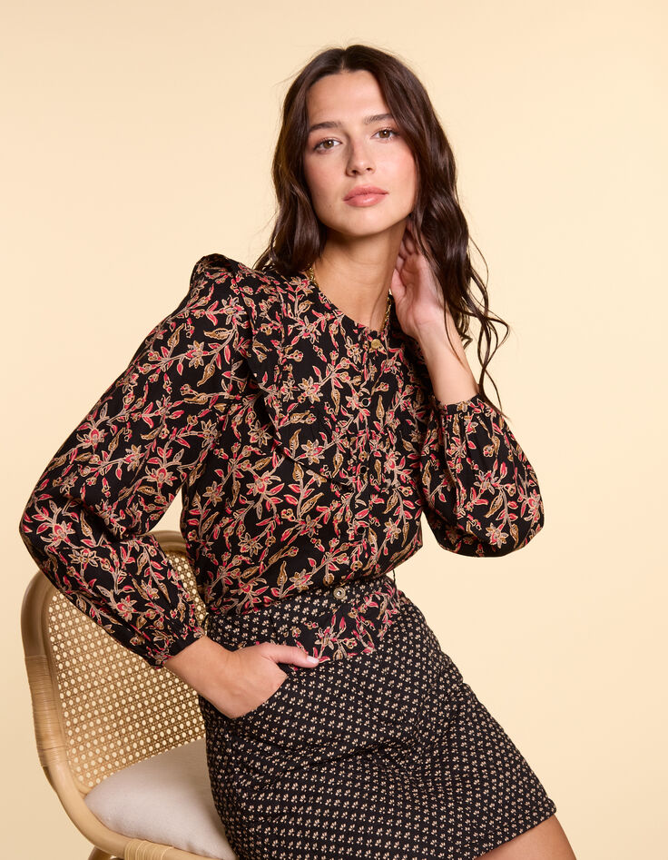 Blusa negra estampado indio bohemio I.Code-2