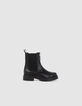 I.Code black zipped Chelsea boots with notched sole-2