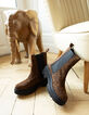 Chelsea boots camel cuir velours motif léopard I.Code-1