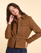 I.Code Short camel fur coat-1