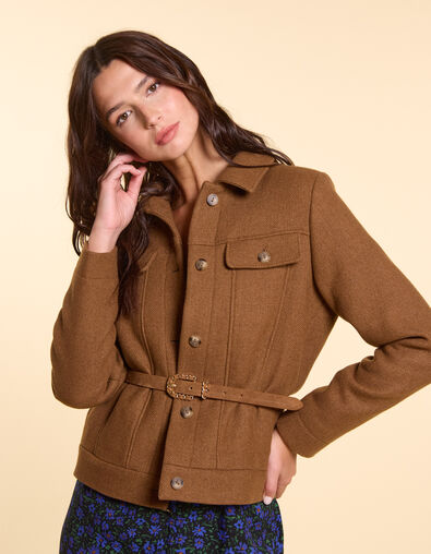 Manteau court camel fourré I.Code - I.CODE