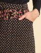 I.Code black short skirt with Boho Indian mix print-4