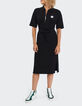 I.Code black pique knit long polo-shirt dress-8