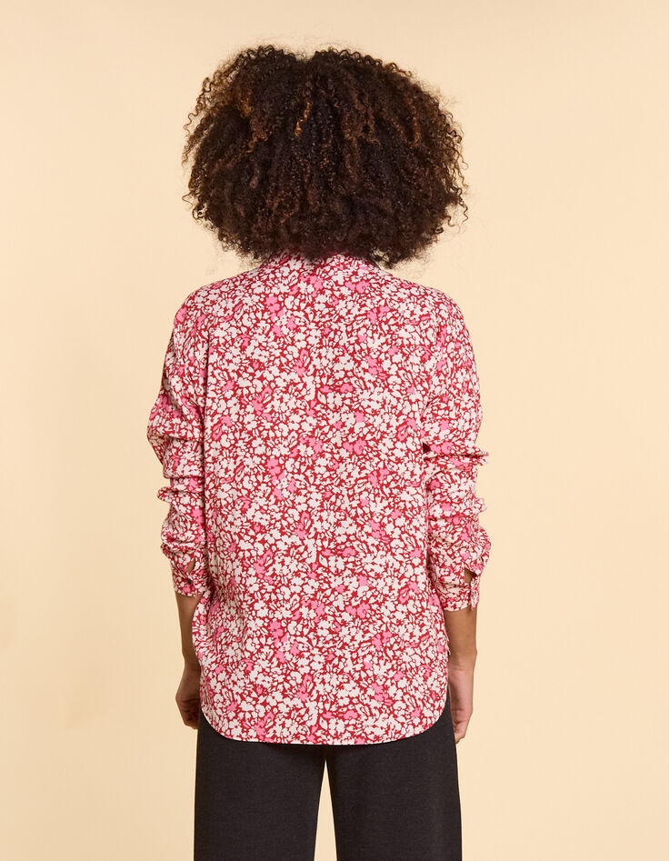 Red Bluse mit Blumenfleckenprint I.Code-3