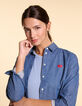 Authentiek blauw denim shirt met geborduurd  hartje I.Code-4