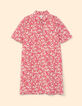 I.Code red shirt dress with floral tachist print-8