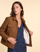 I.Code Short camel fur coat-4