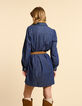 Robe chemise en jean marine I.Code-3