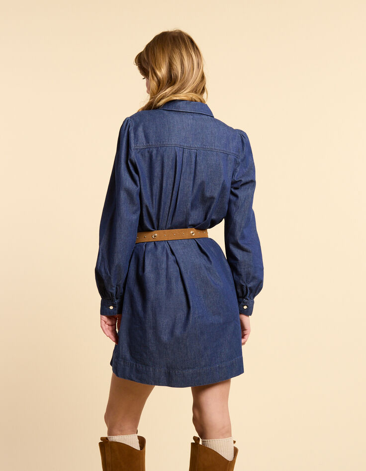 I.Code Navy denim shirt dress-3