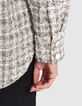 I.Code beige tweed-style overshirt-5