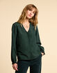 Nachtgroene geborduurde blouse I.Code-2