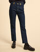 Dark blue straight jeans with metal double heart loops I.Code-1