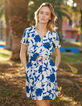 I.Code shirt dress with XL blue floral print-1