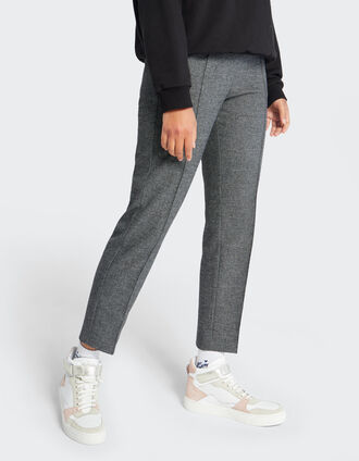 I.Code black semi-plain elasticated waist joggers