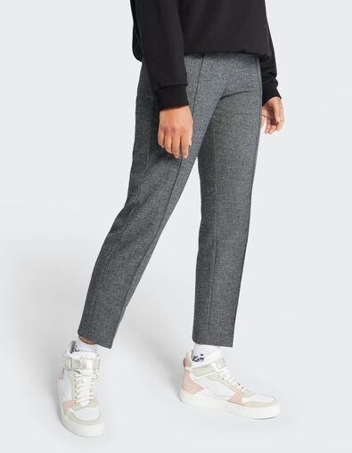 I.Code black semi-plain elasticated waist joggers - I.CODE