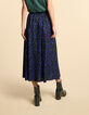 I.Code black midi skirt with winter flowers print-3