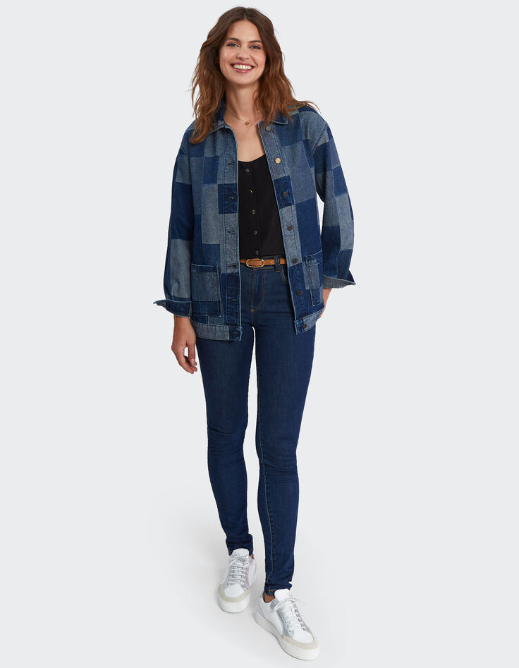 Blauw jeansjasje patchworkstijl I.Code-6