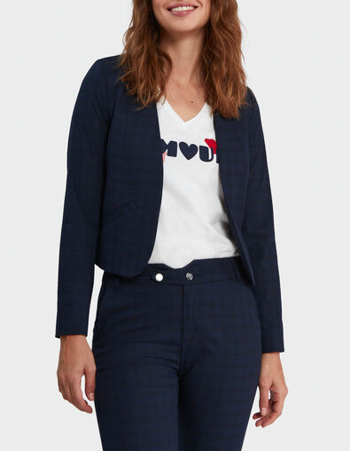 Marine geruite blazer I.Code - I.CODE