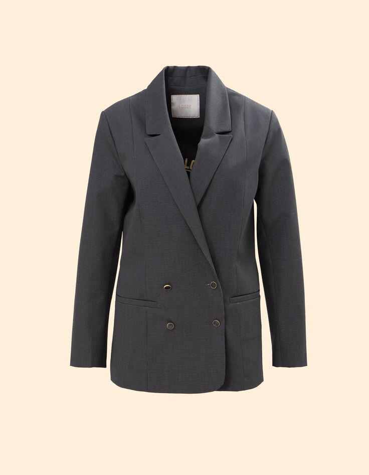 Antracietgrijze blazer pied-de-puce-motief I.Code-6