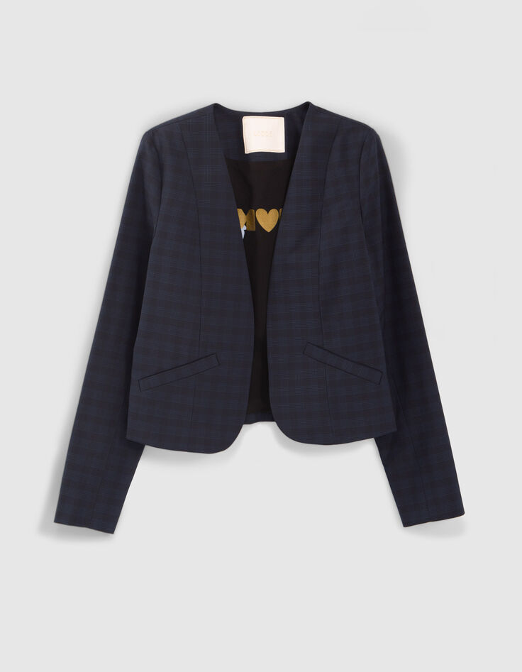 Marine geruite blazer I.Code-6