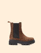 Chelsea boots camel cuir velours motif léopard I.Code-2