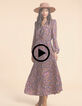 I.Code camel long dress with multicolour paisley print-7