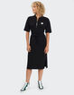 I.Code black pique knit long polo-shirt dress-7