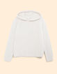 I.Code ecru decorative knit hooded sweater-5