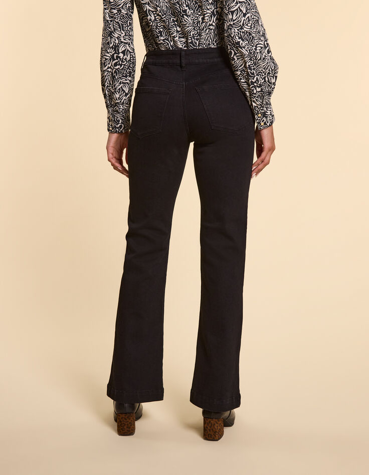 I.Code black flared jeans with buttoned pockets-3