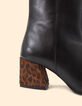 Lederstiefeletten mit Leopardentupfen und Absatz I.Code-4