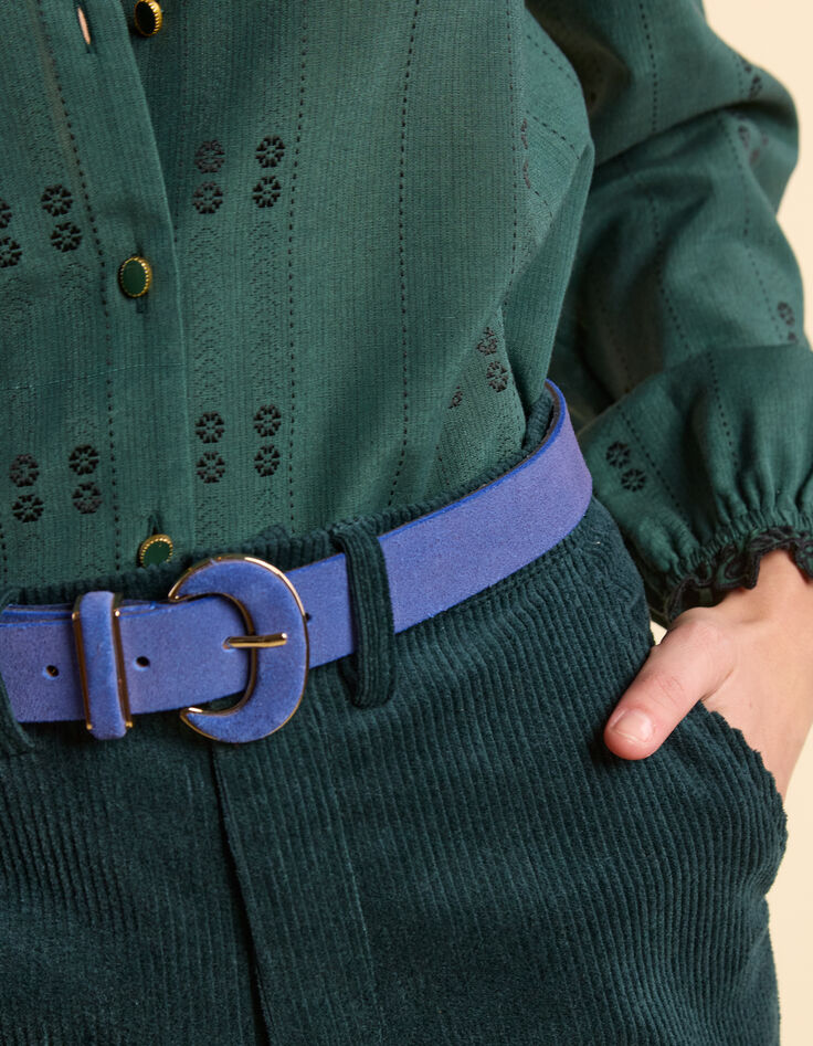 I.Code sky blue suede belt-5