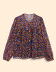 Camel blouse veelkleurige kasjmierprint I.Code-6