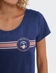 Saffierblauw T-shirt met tekst en strepen I.Code -4