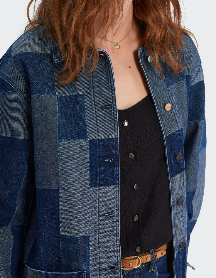 Chaqueta vaquera azul patchwork I.Code-8