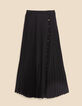 I.Code black pleated long skirt-6