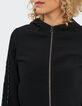 Blouson noir maille nid d'abeille avec bandes typo I.Code-2