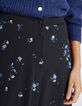 I.Code black floral bouquet print midi-skirt-4