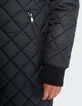 Lange, schwarze Steppjacke I.Code-4