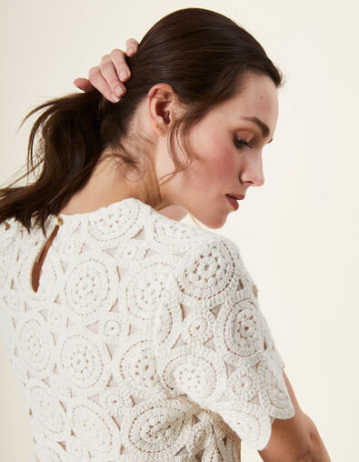 I.Code ecru macramé-style all-lace top - I.CODE