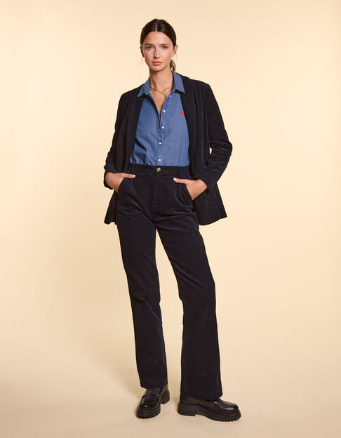 I.Code navy drop-front suit trousers - I.CODE